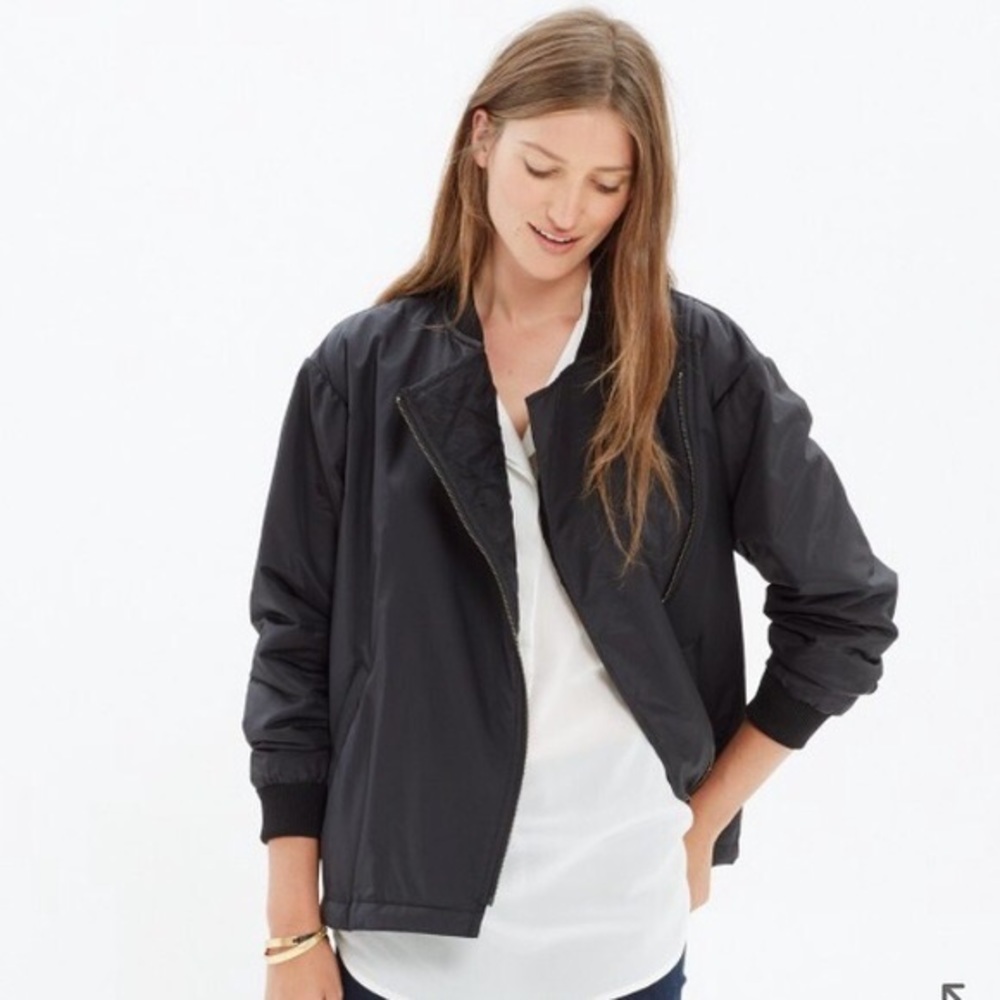 Madewell asymmetrical zip bomber jacket